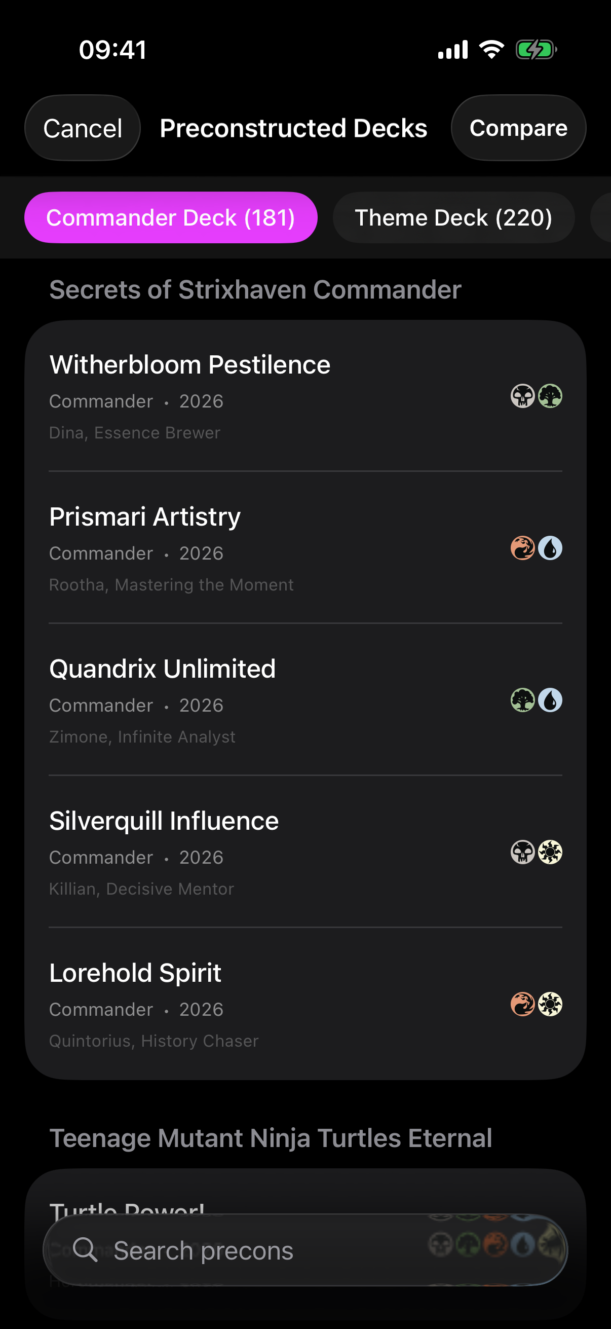 Importing a preconstructed deck