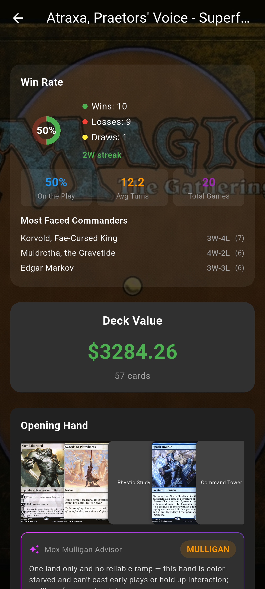Deck analytics