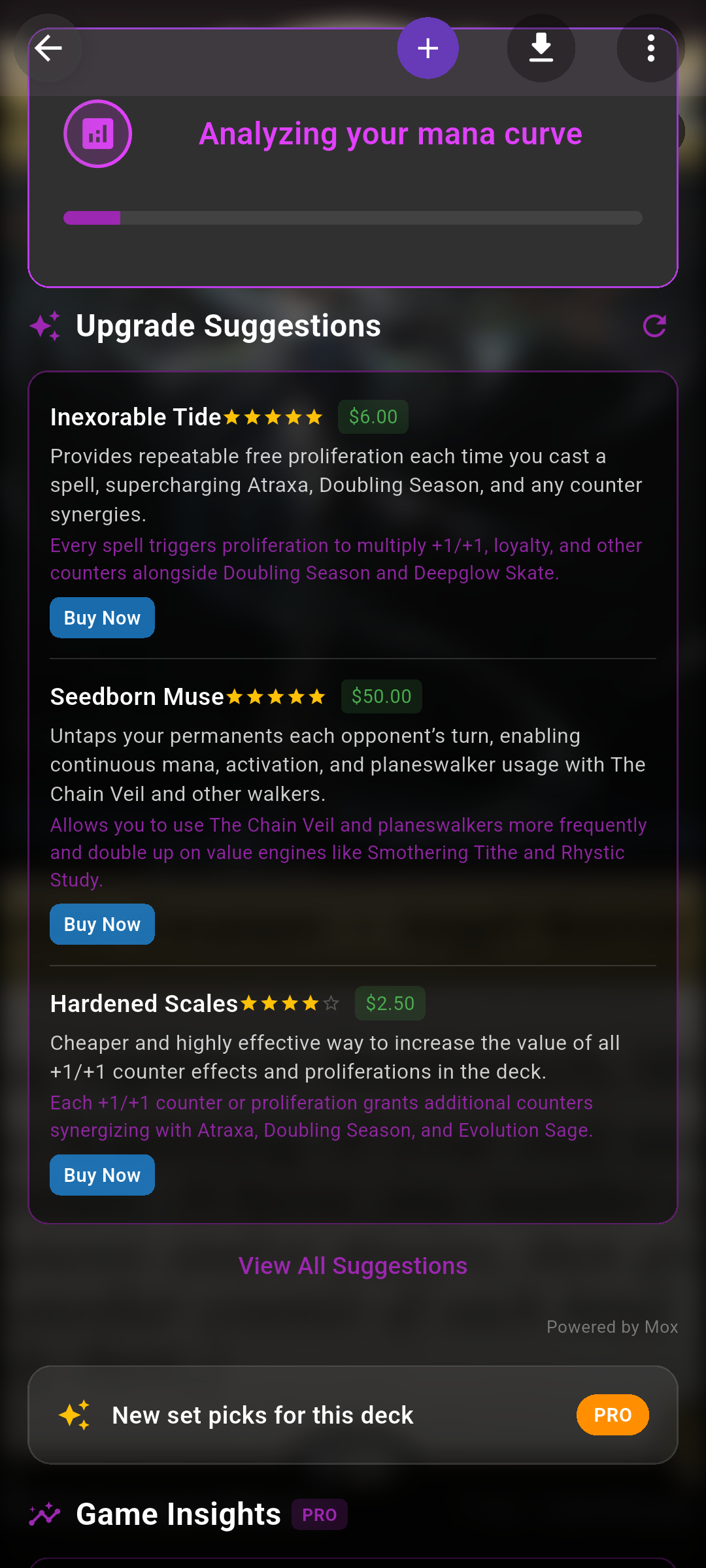 Unlock Unlimited Access screen offering a subscription option marked RECOMMENDED alongside a 3 Deck Evaluations one-time purchase